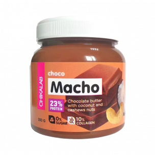 Chikalab Паста шоколадная с кокосом и кешью Macho, 250 грамм