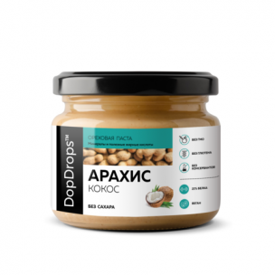 Dop Drops Паста Арахисовая с Кокосом [без сахара], 250 г