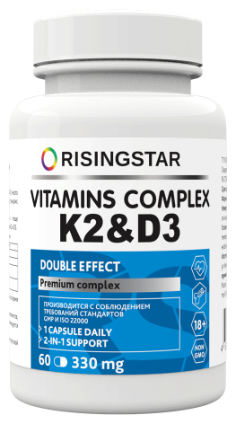 Risingstar Vitamins Complex K2 &amp; D3, 60 капс