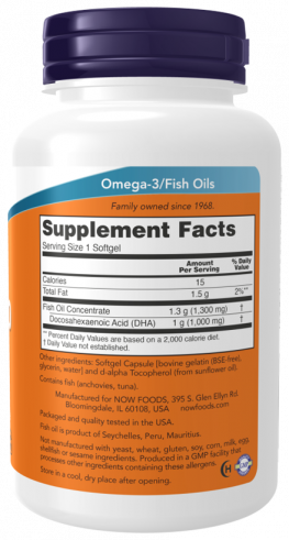 NOW DHA-1000 Brain Support, 90 капсул