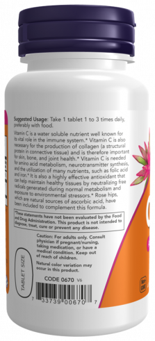 NOW C-500 with Rose Hips, 100 таблеток